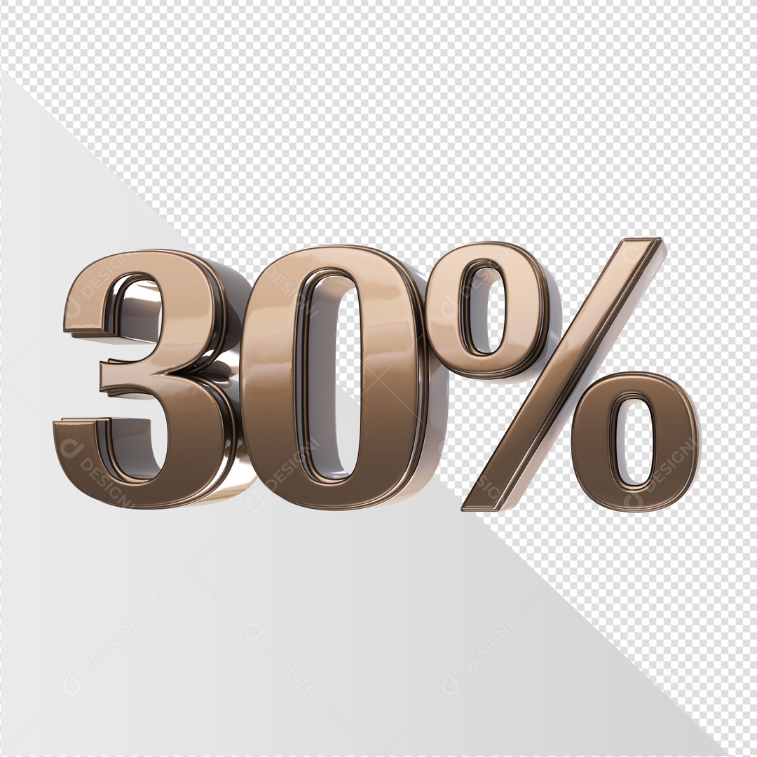 Elemento De Número 30% Marrom Para Composição PSD