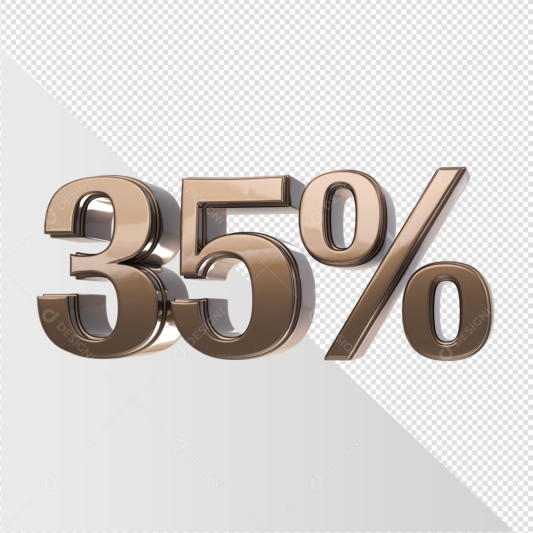 Elemento De Número 35% Marrom Para Composição PSD