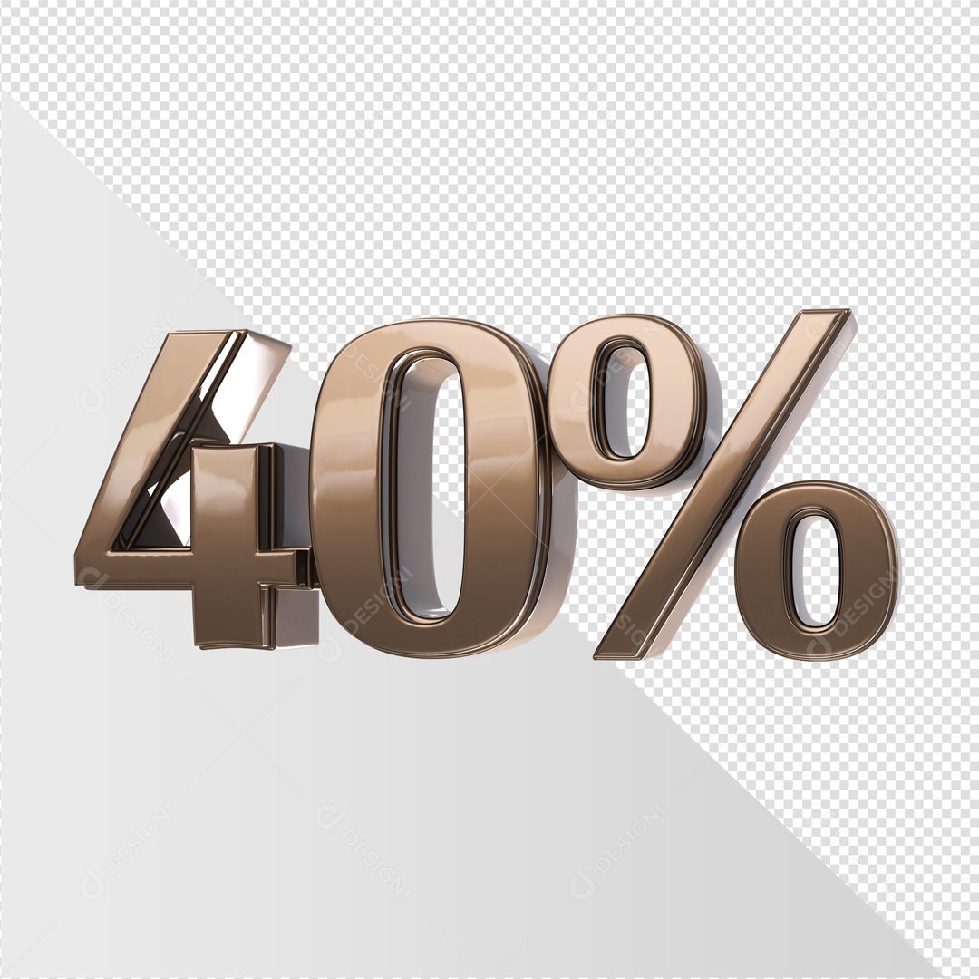 Elemento De Número 40% Marrom Para Composição PSD