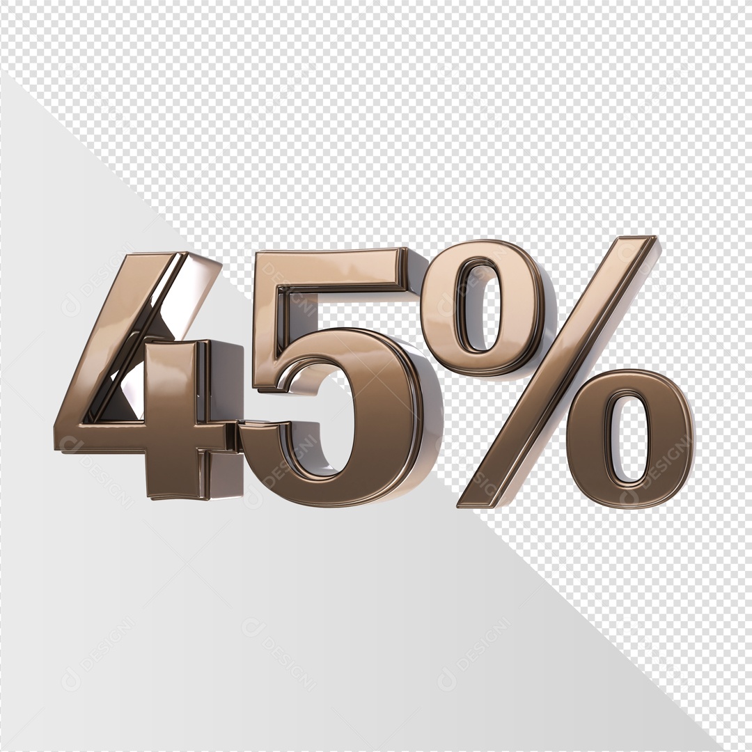 Elemento De Número 45% Marrom Para Composição PSD