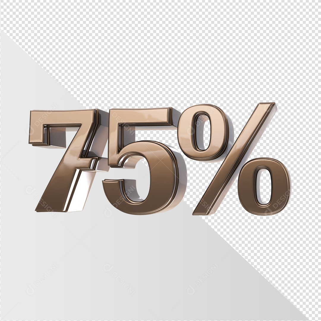 Elemento De Número 75% Marrom Para Composição PSD