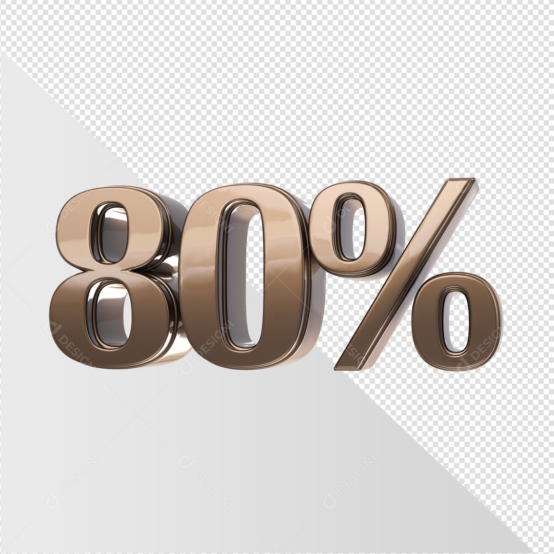 Elemento De Número 80% Marrom Para Composição PSD