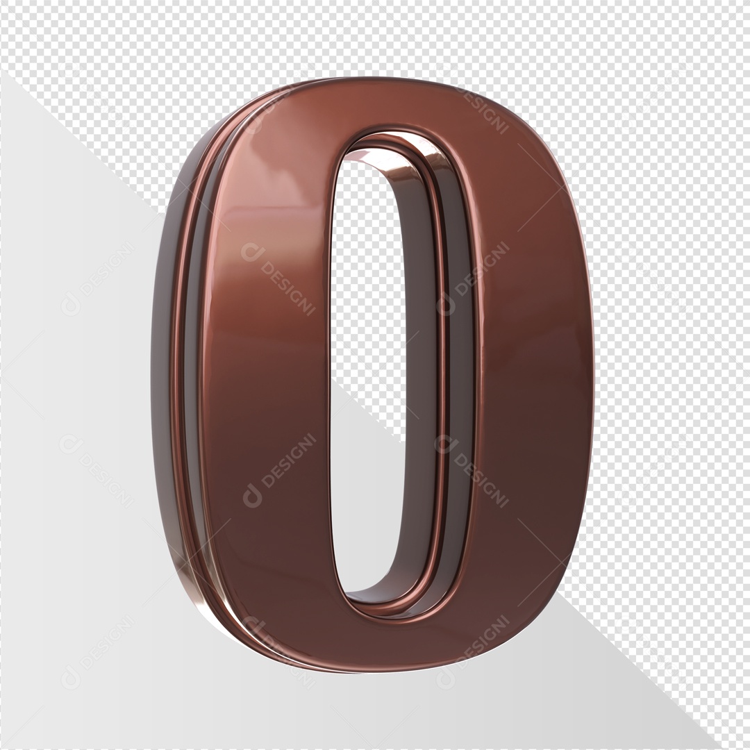 Elemento De Número 0 Marrom Para Composição PSD