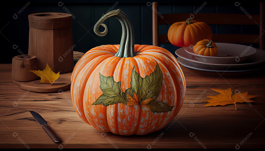 Abóbora Dia de Ação de Graças e Festa da Colheita 23 de novembro.
