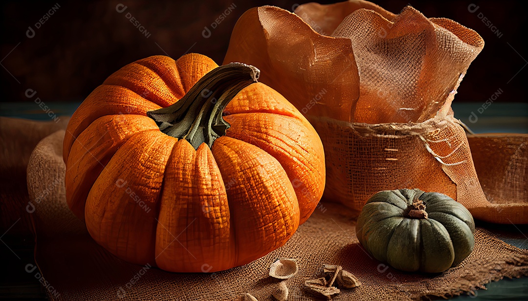Abóbora Dia de Ação de Graças e Festa da Colheita 23 de novembro.