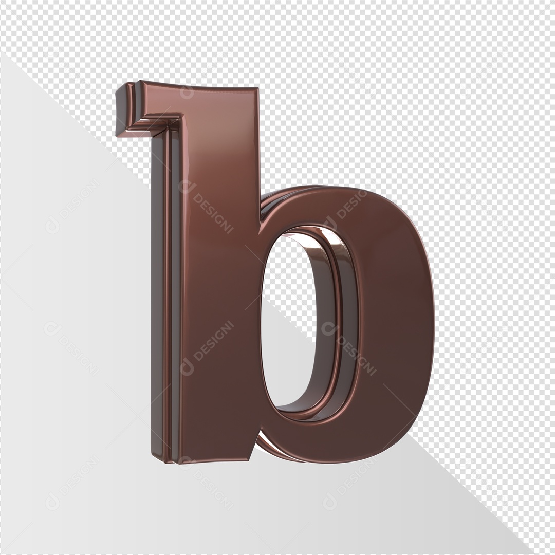 Elemento De Letra b Marrom Para Composição PSD