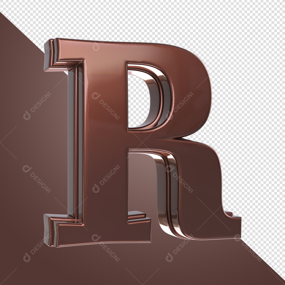 Elemento De Letra R Marrom Para Composição PSD