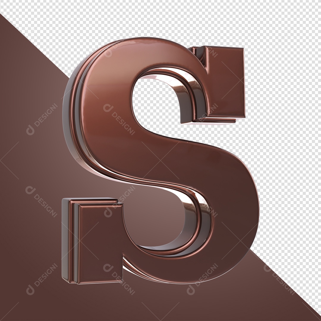 Elemento De Letra S Marrom Para Composição PSD