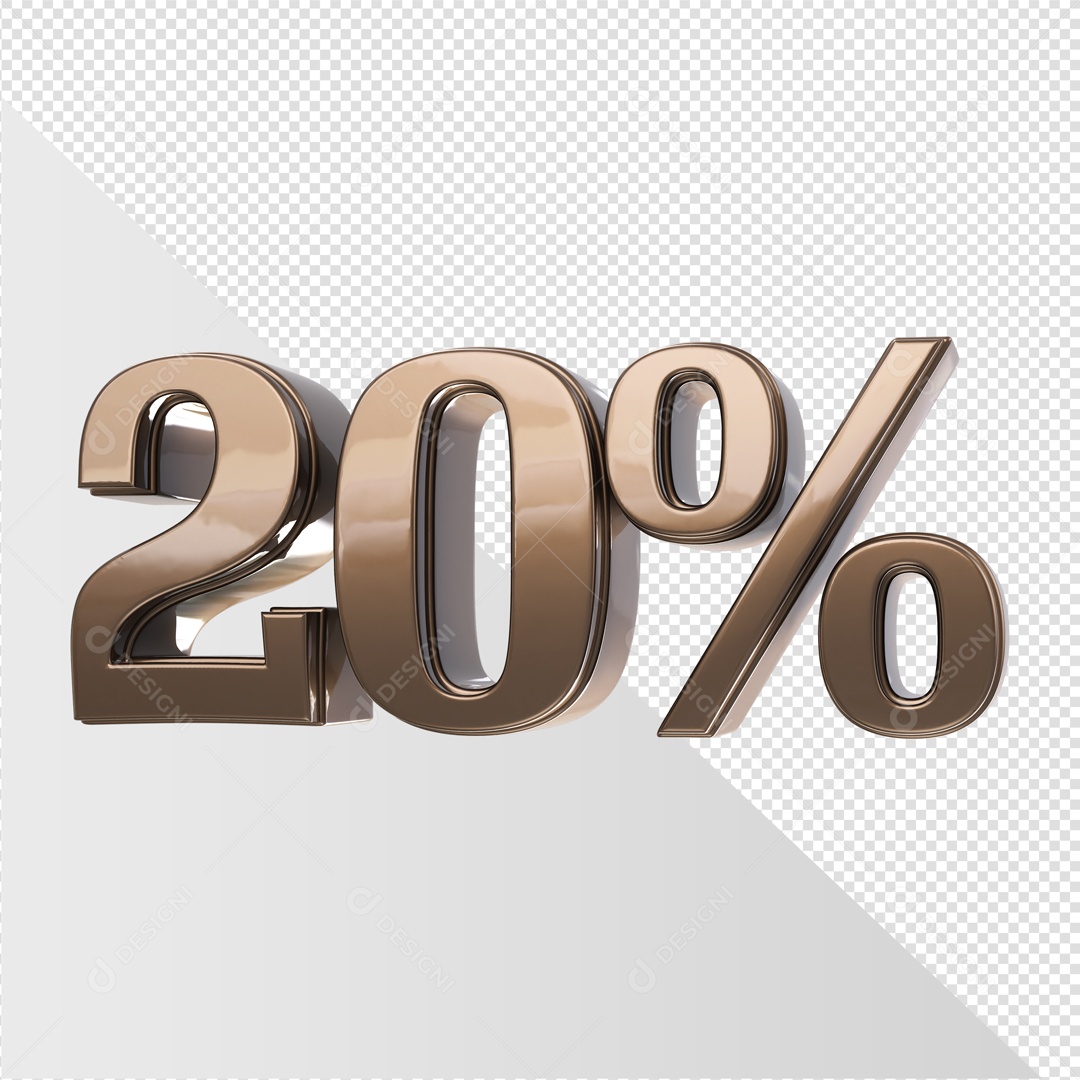 Elemento De Número 20% Marrom Para Composição PSD