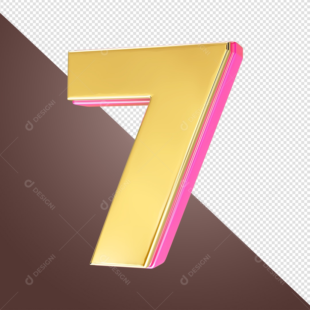Elemento De Número 7 Amarelo Para Composição PSD