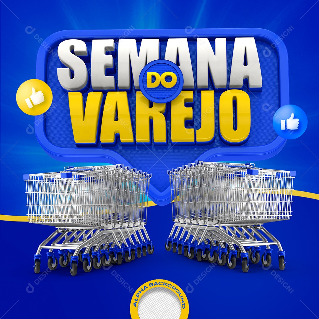 Selo 3D Para Composição Semana do Varejo PSD