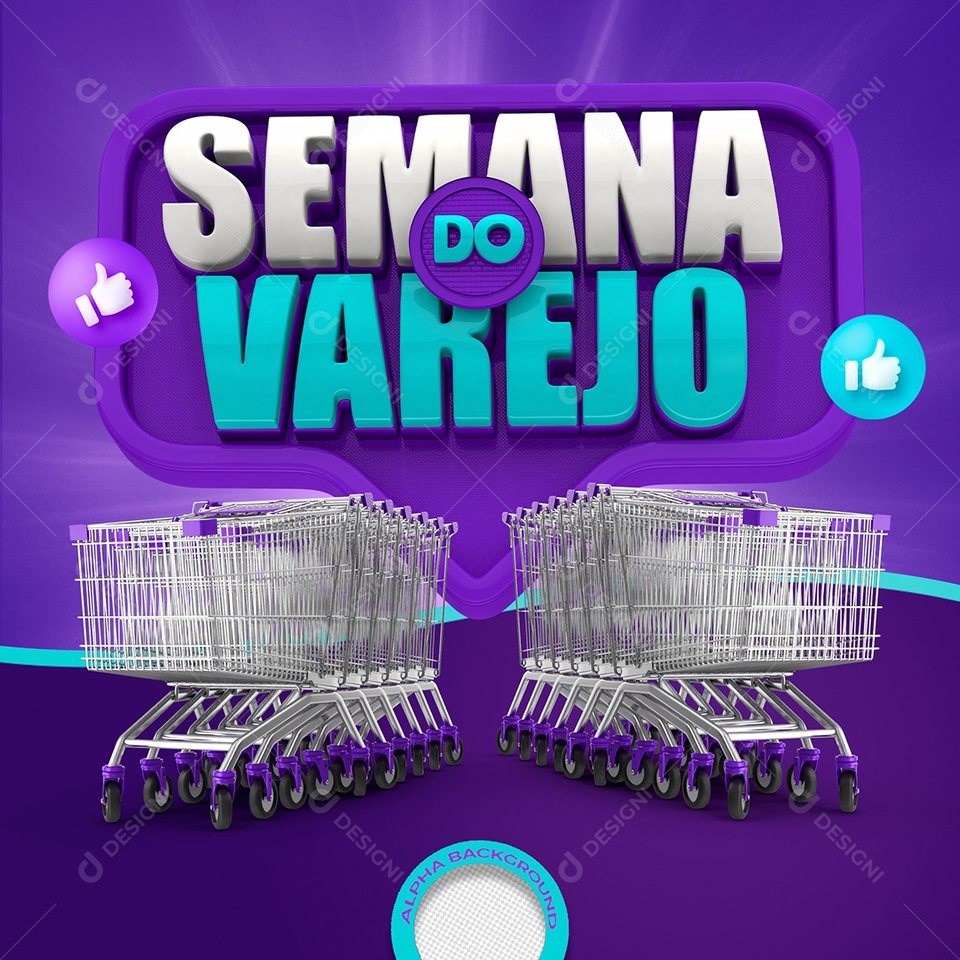 Selo 3D Para Composição Semana do Varejo PSD