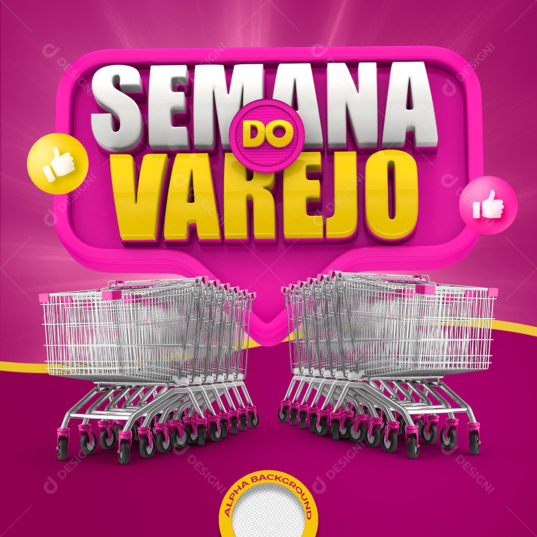Selo 3D Para Composição Semana do Varejo PSD