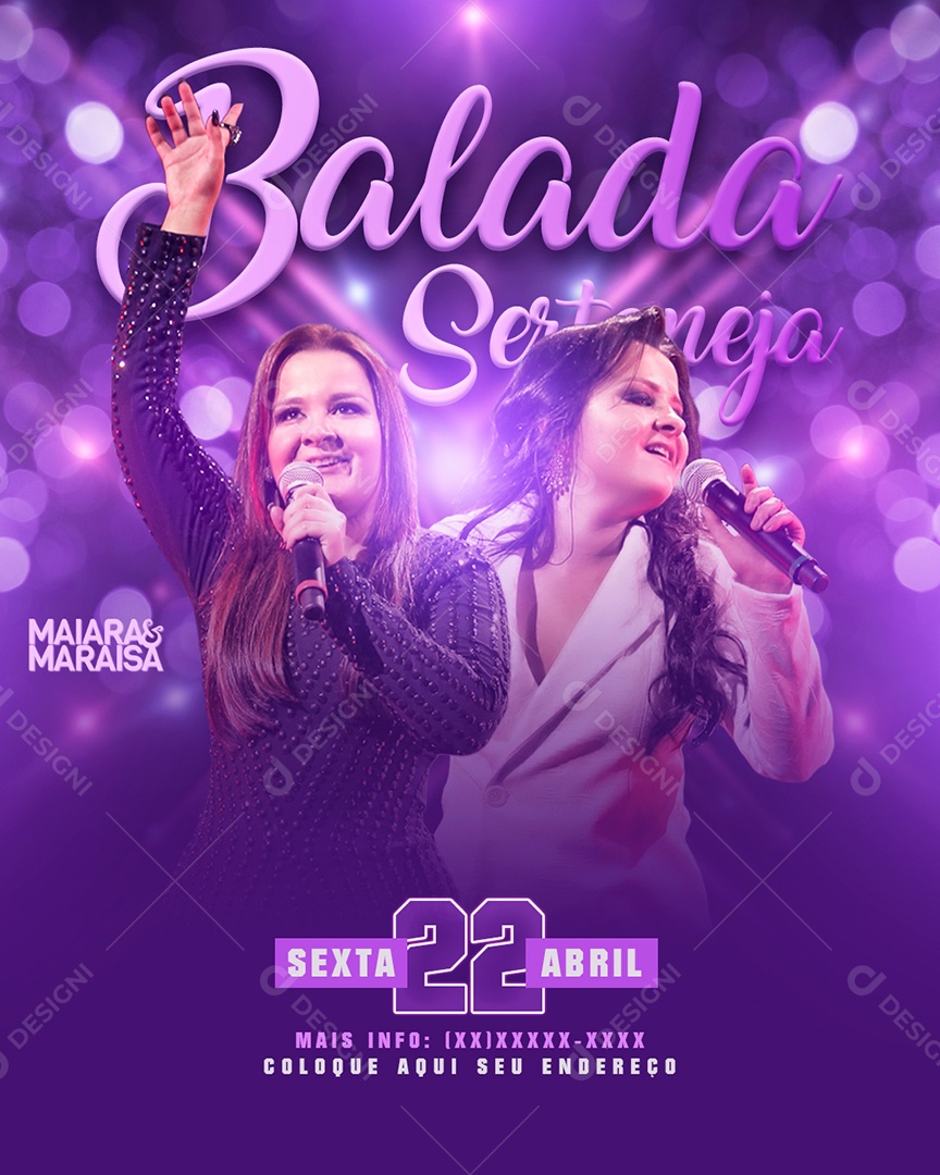 Flyer Balada Sertaneja Social Media PSD Editável