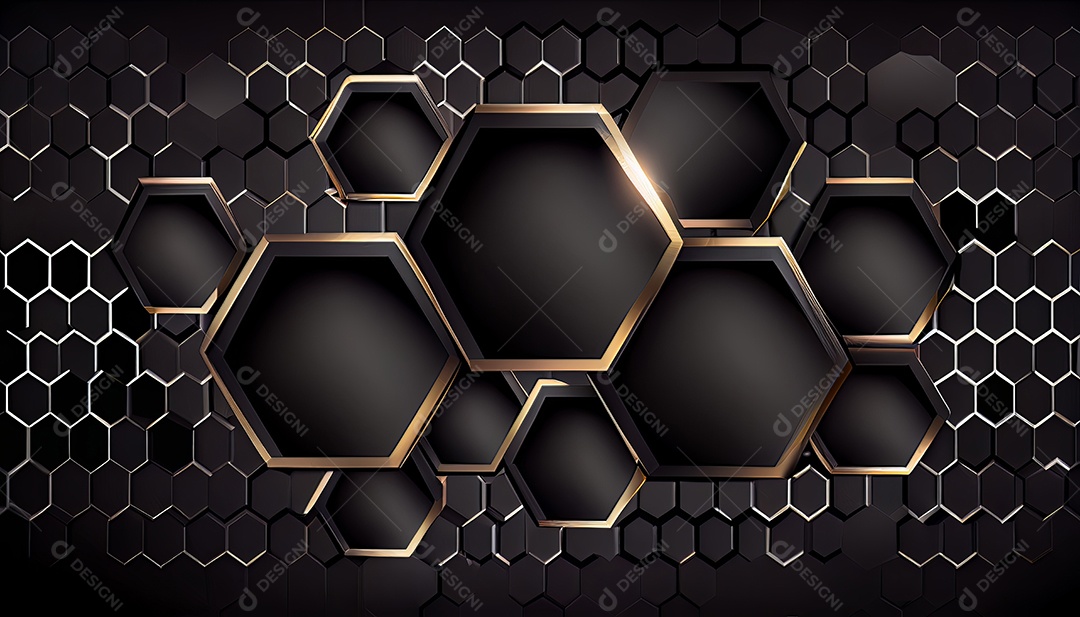 Banner de luxo preto com ladrilhos hexagonais finos e brilhantes. Antecedentes Black Friday, a maior campanha de vendas 24 de novembro.