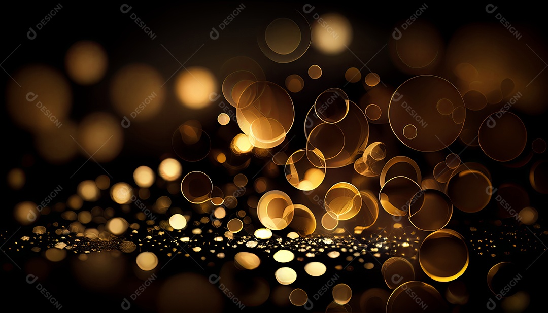 Bokeh abstrato dourado em fundo preto Black Friday a maior campanha de vendas 24 de novembro.