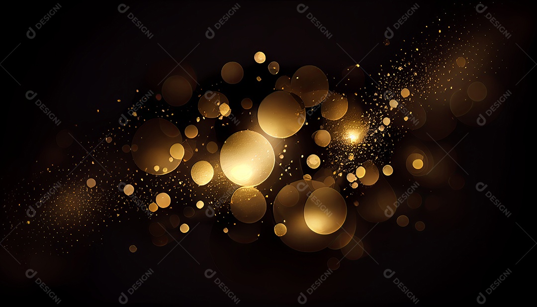Bokeh abstrato dourado em fundo preto Black Friday a maior campanha de vendas 24 de novembro.