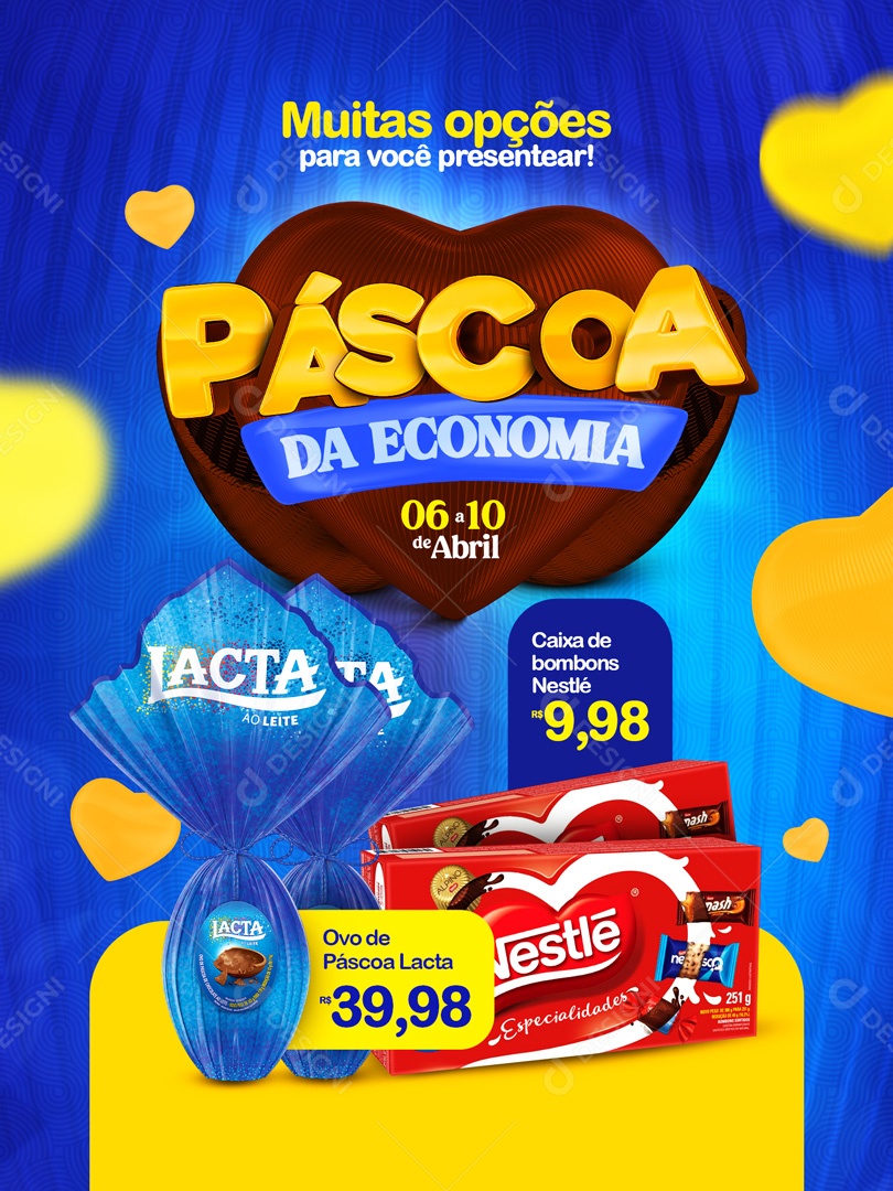 Muitas Opções Para Você Presentear Páscoa da Economia Social Media PSD Editável