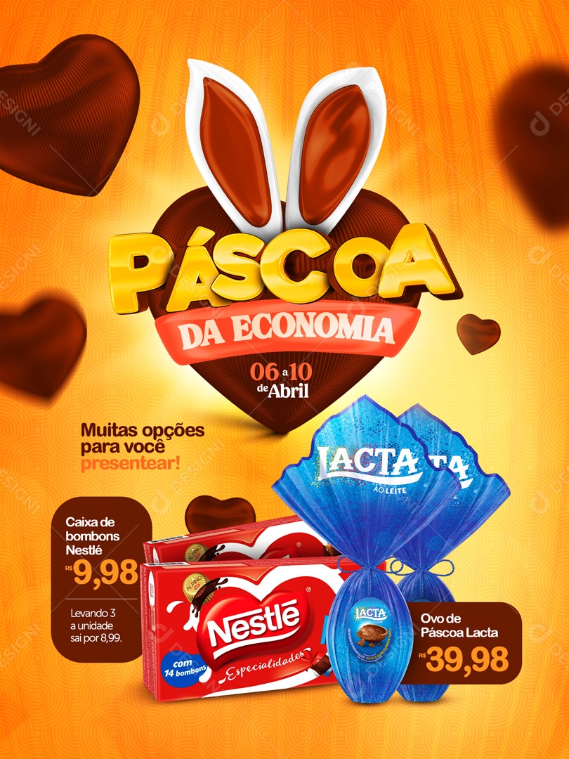 Muitas Opções Para Você Presentear Páscoa da Economia Social Media PSD Editável