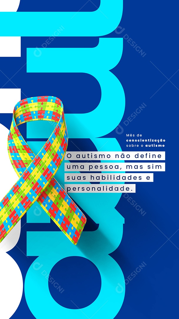 Social Media Abril Azul O Autismo Não Define PSD Editável