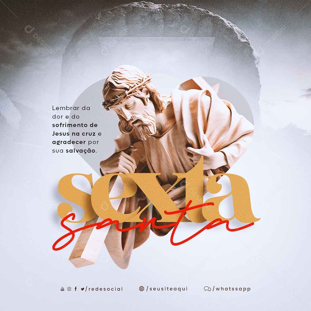 Social Media Sexta Santa Lembrar da Dor PSD Editável