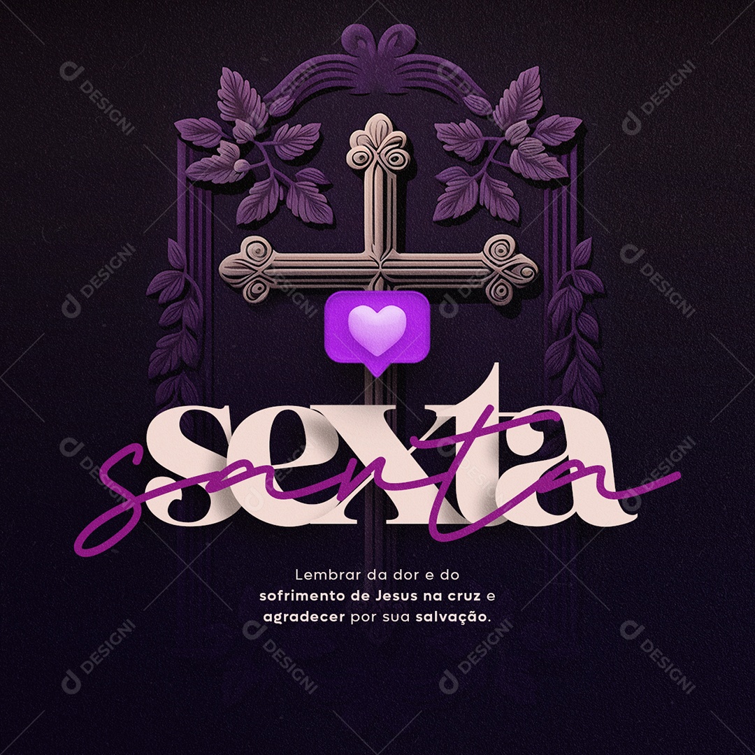 Social Media Sexta Santa Lembrar da Dor PSD Editável