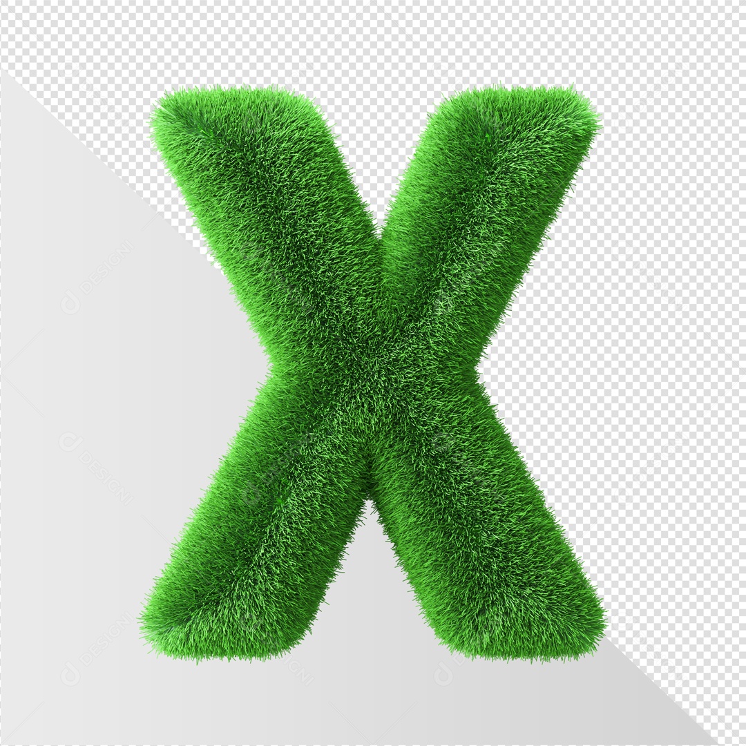 Elemento 3D De Letra X Verde Para Composição PSD