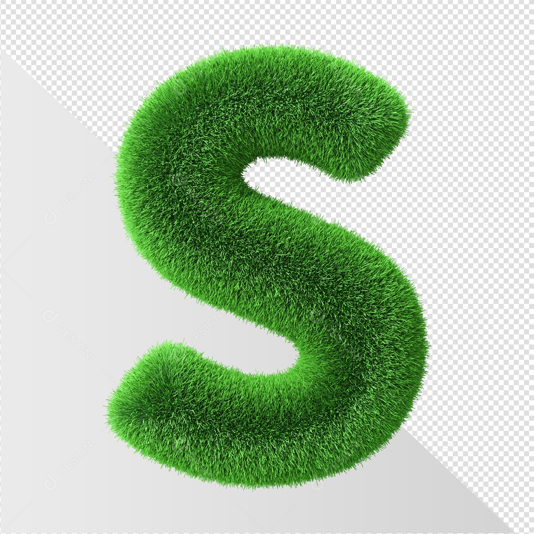 Elemento 3D De Letra S Verde Para Composição PSD