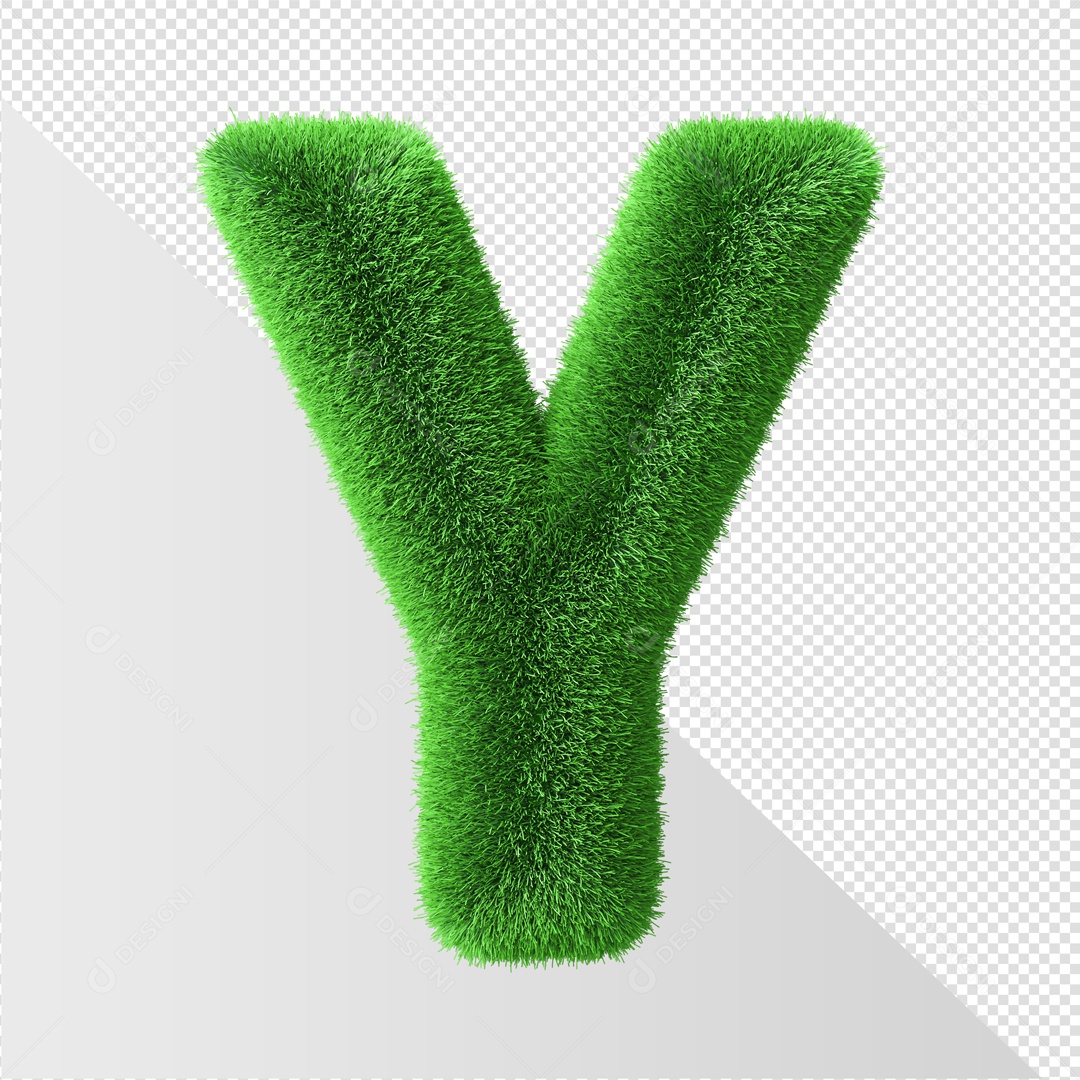 Elemento 3D De Letra Y Verde Para Composição PSD