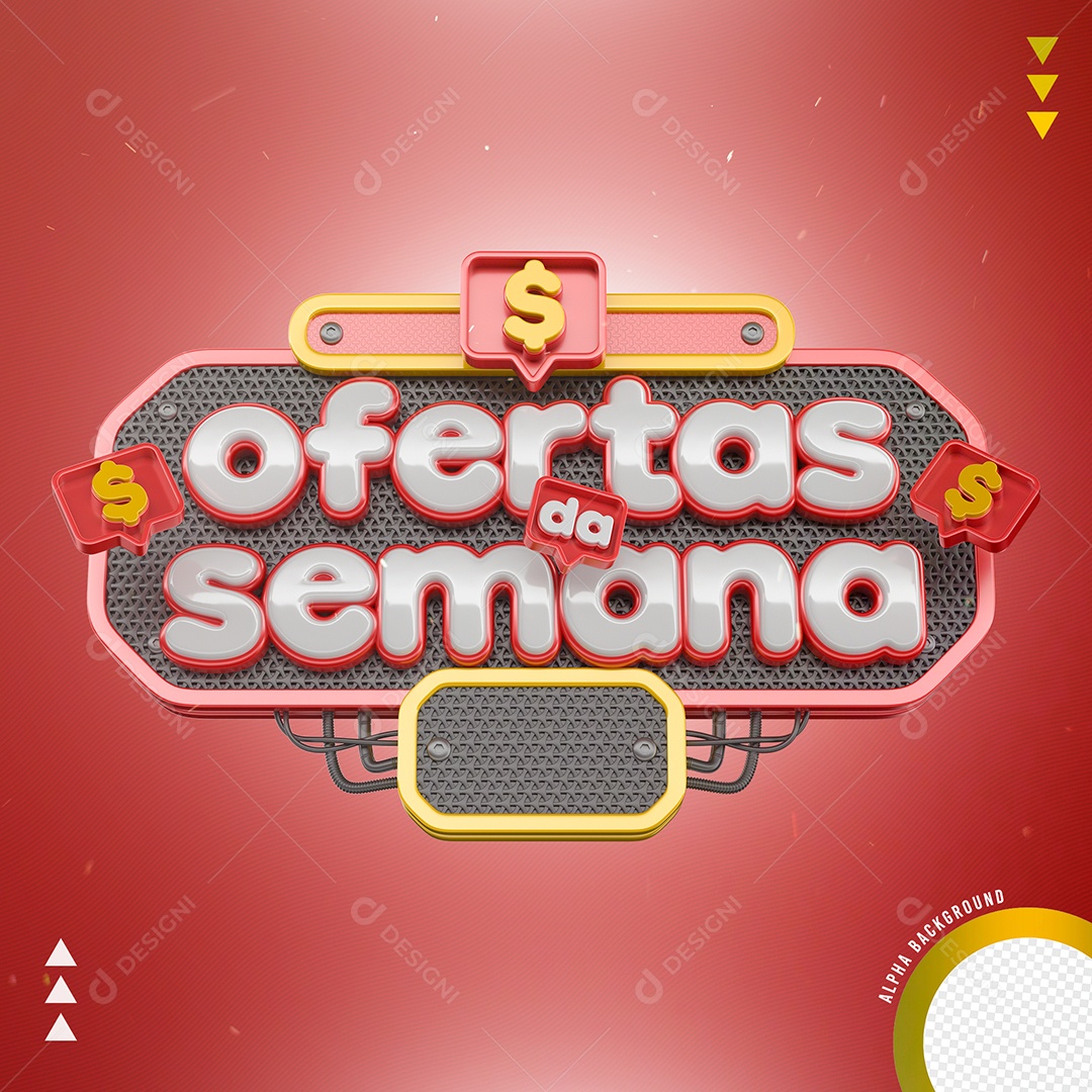 Selo 3D Para Composição Ofertas da Semana PNG Transparente