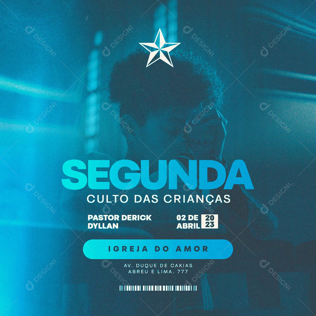 Social Media Igreja Segunda Culto Das Crianças PSD Editável