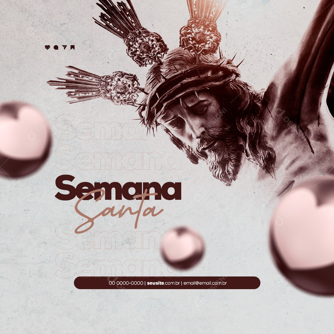 Semana Santa é Uma Tradição Religiosa Social Media PSD Editável