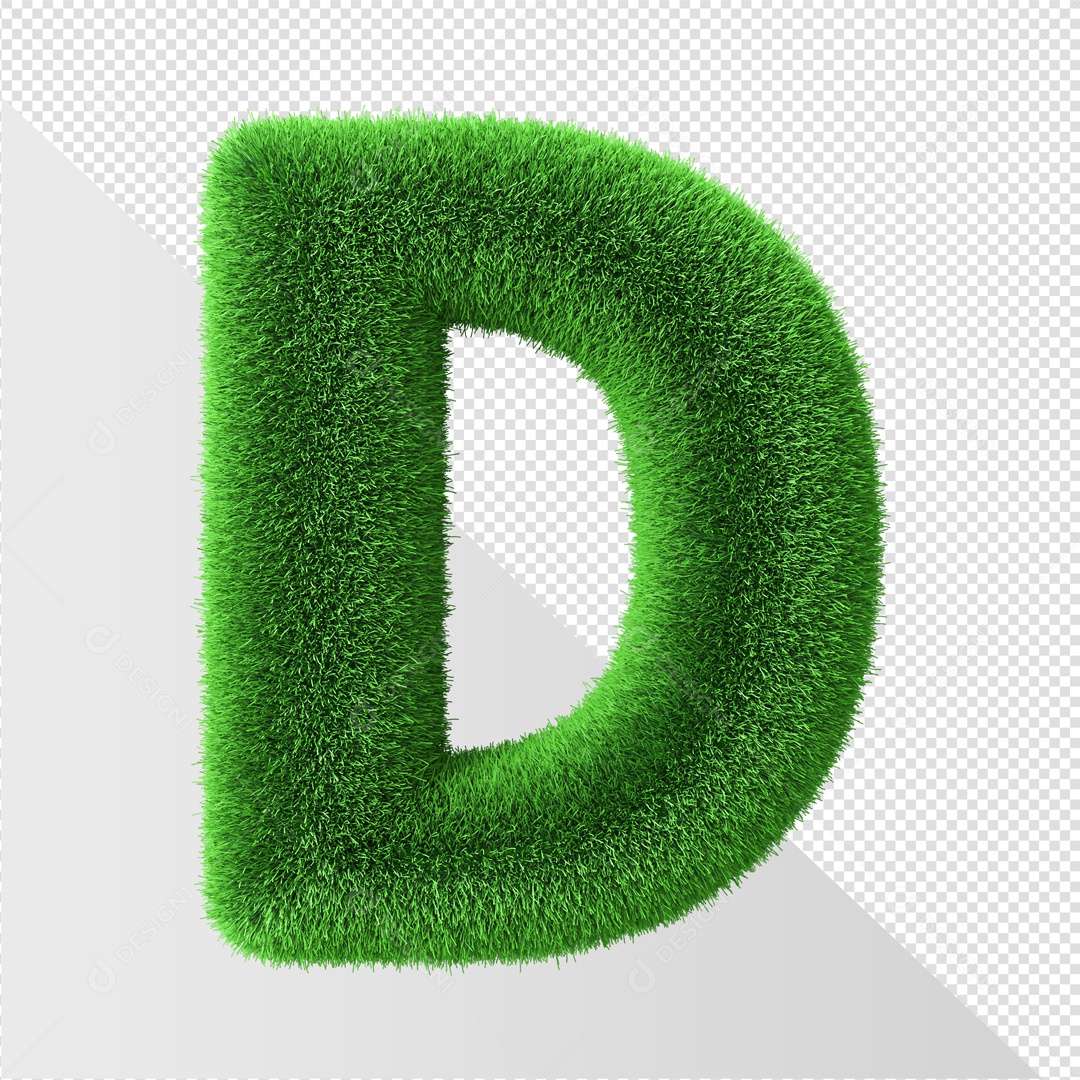 Elemento 3D De Letra D Verde Para Composição PSD