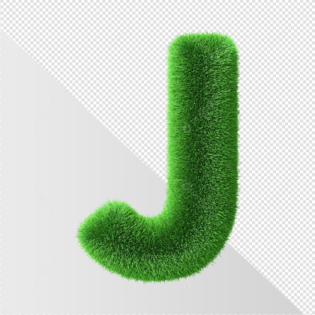 Elemento 3D De Letra J Verde Para Composição PSD