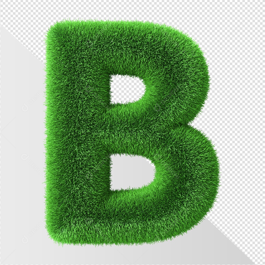 Elemento 3D De Letra B Verde Para Composição PSD