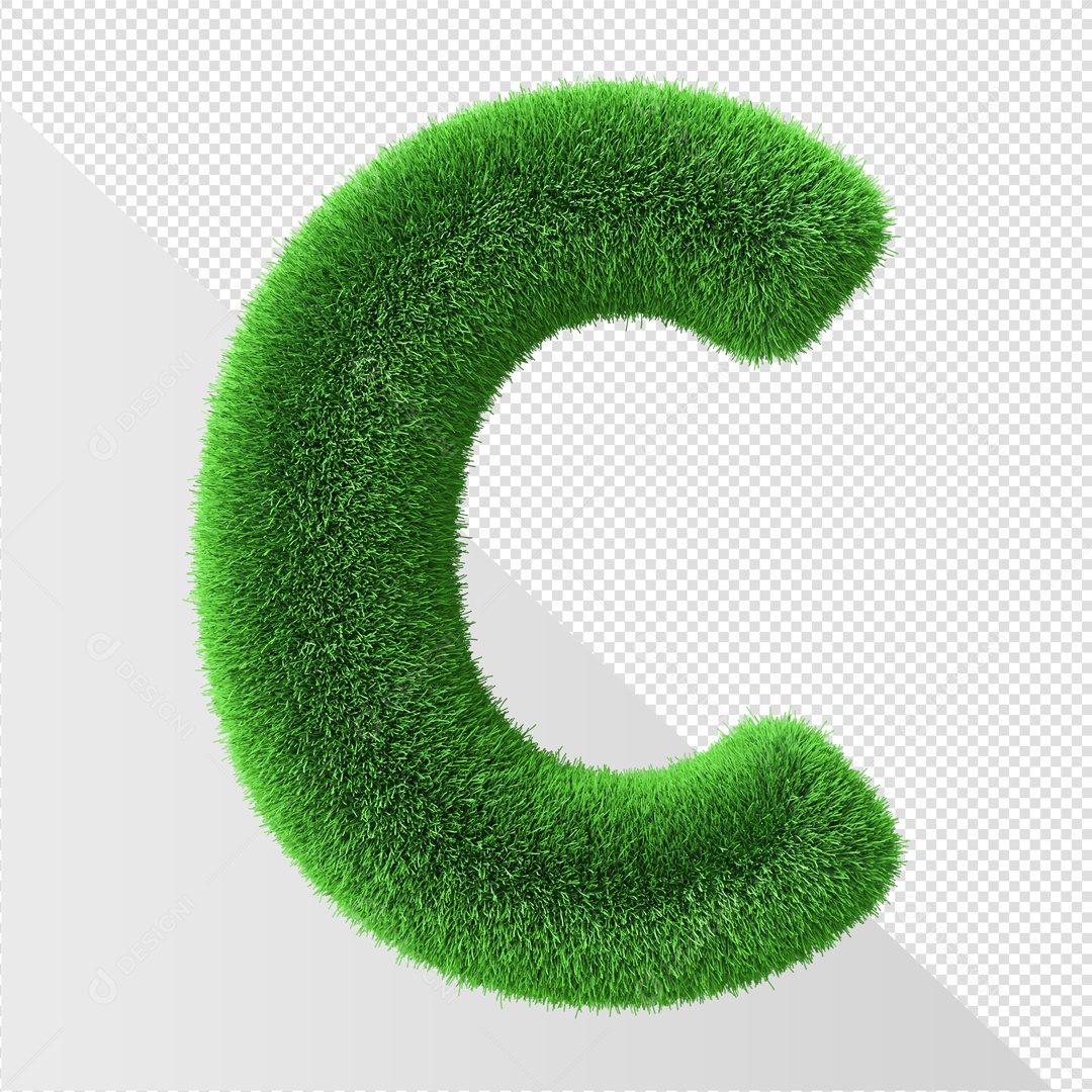 Elemento 3D De Letra C Verde Para Composição PSD
