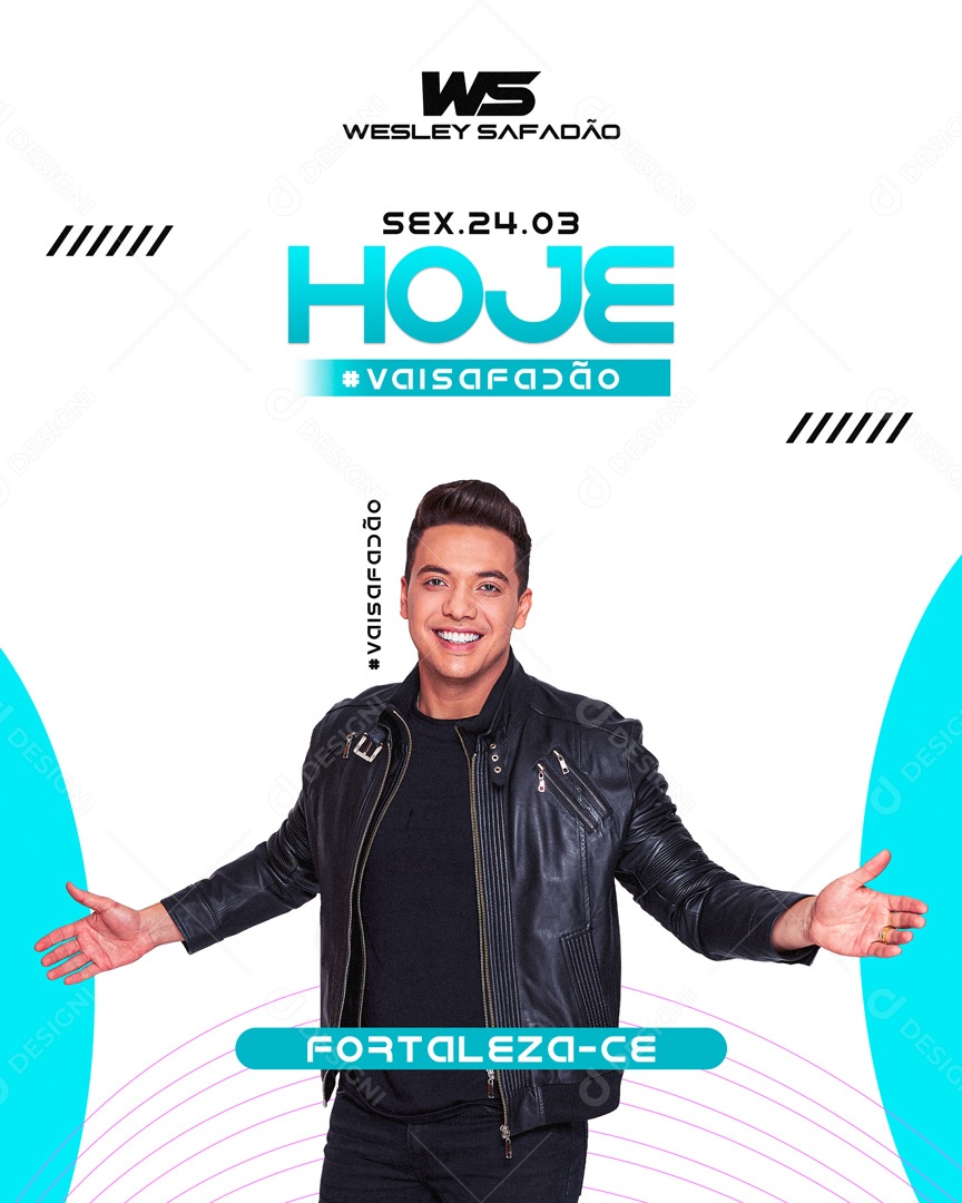 Flyer Hoje Wesley Safadão Social Media PSD Editável