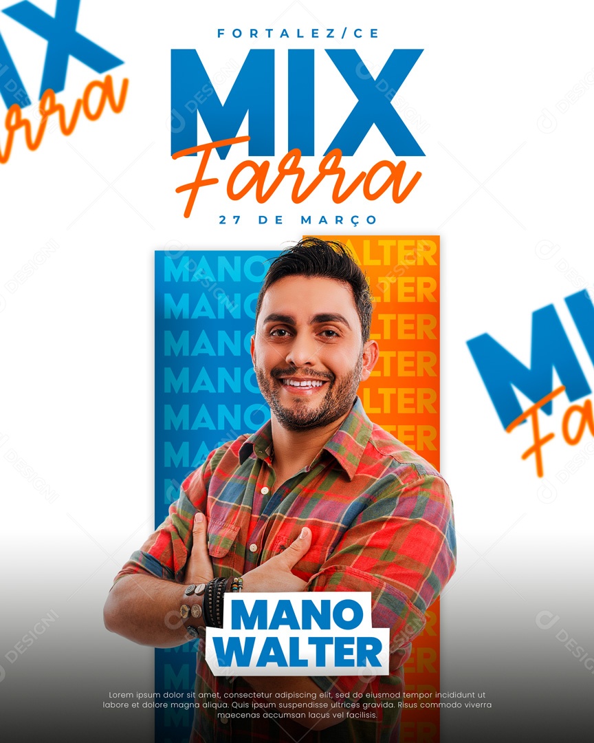 Flyer Mix Farra Mano Walter Social Media PSD Editável