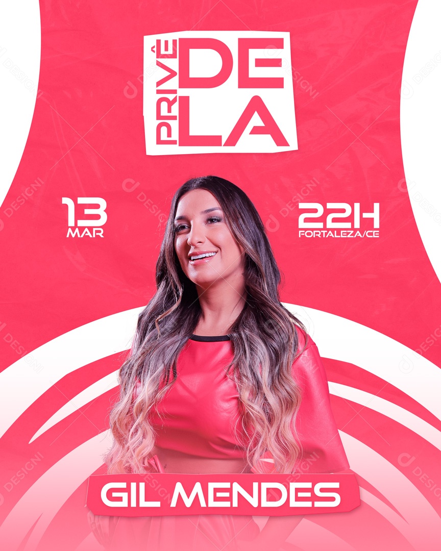 Flyer Privê Dela Gil Mendes Social Media PSD Editável