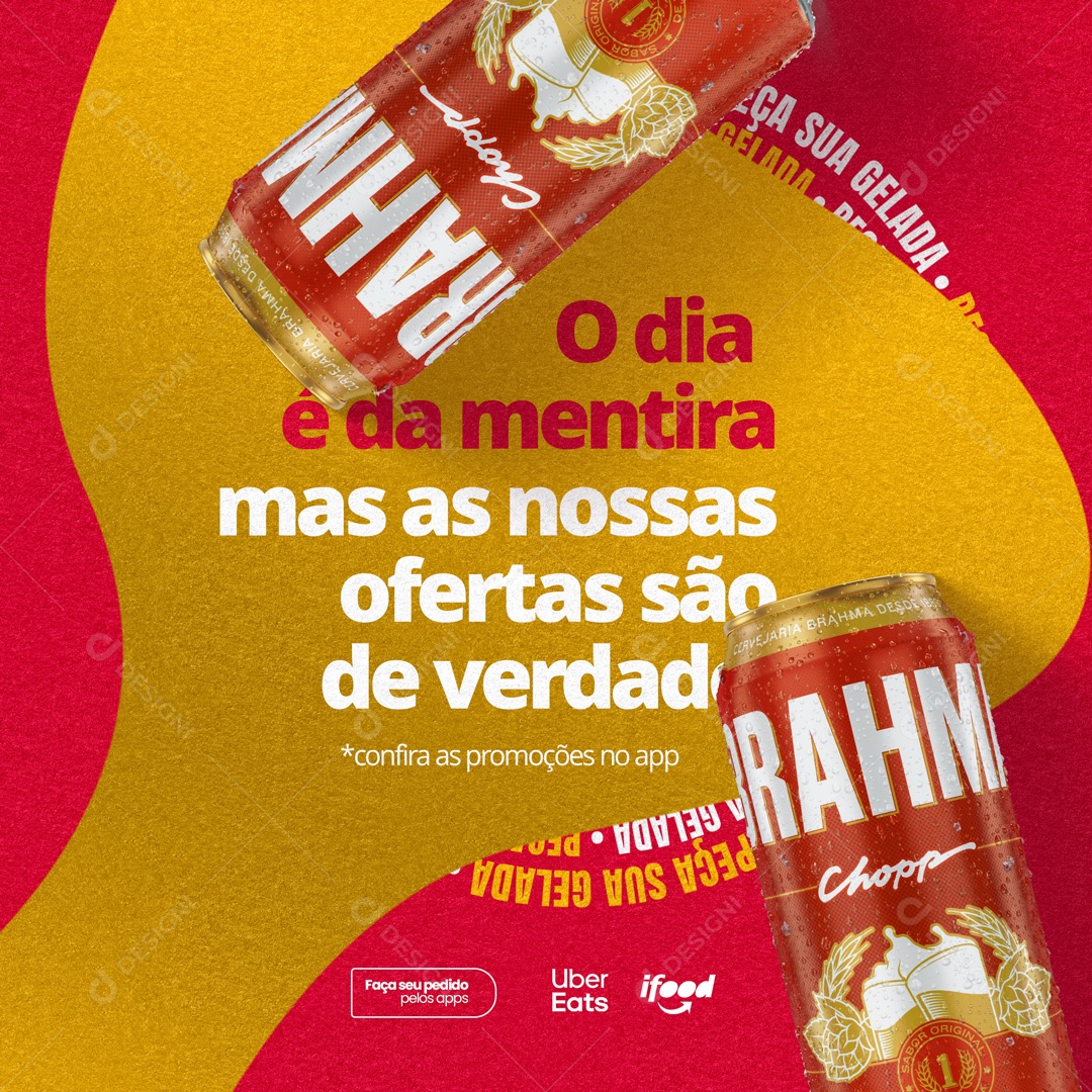 O Dia é da Mentira Mas As Nossas Ofertas São de Verdade! Cervejaria Social Media PSD Editável