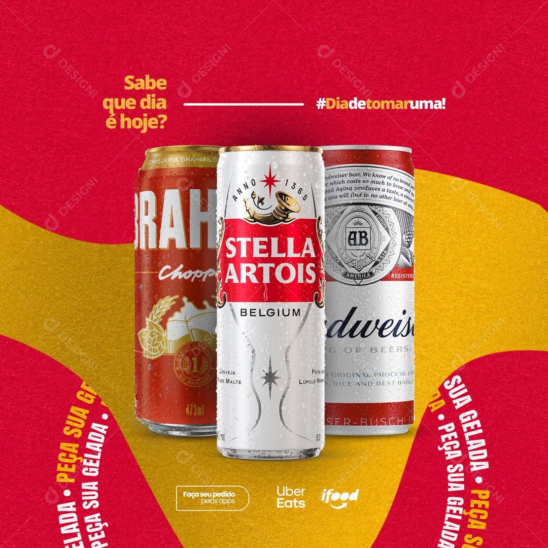 Sabe Que Dia é Hoje? Dia de Tomar Uma! Cervejaria Social Media PSD Editável