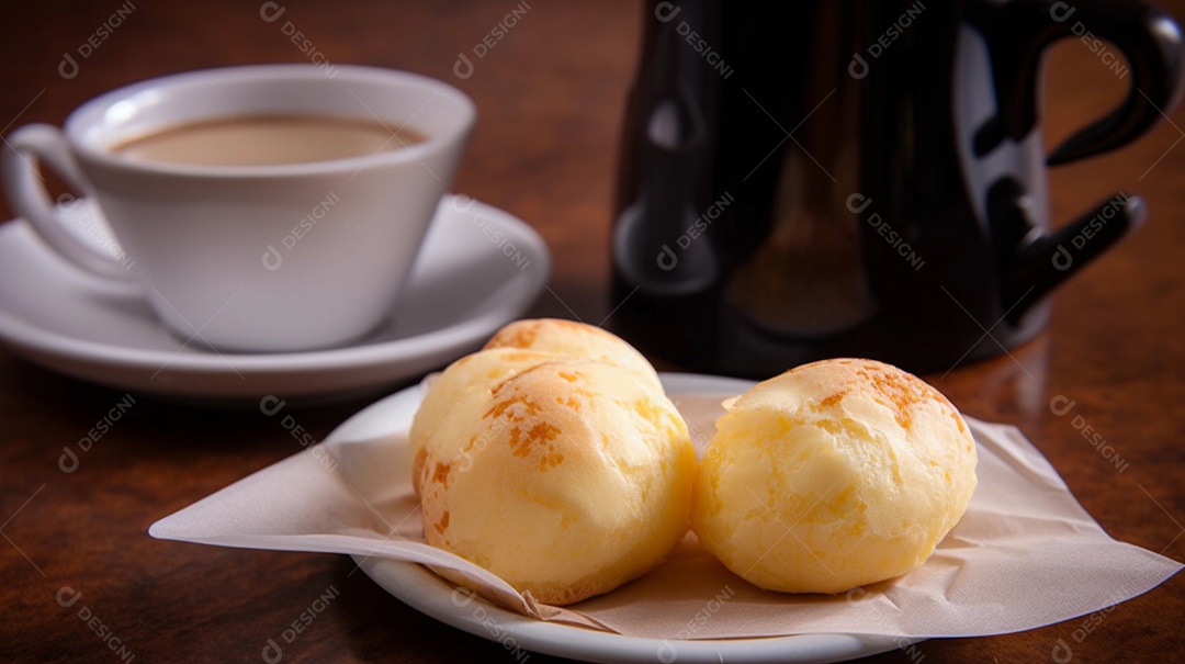 Pão de queijo brasileiro ou pão de queijo, lanche tradicional do brasil