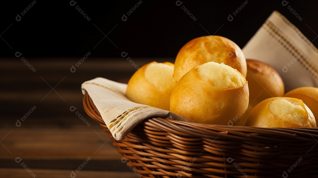 Pão de queijo brasileiro ou pão de queijo, lanche tradicional do brasil