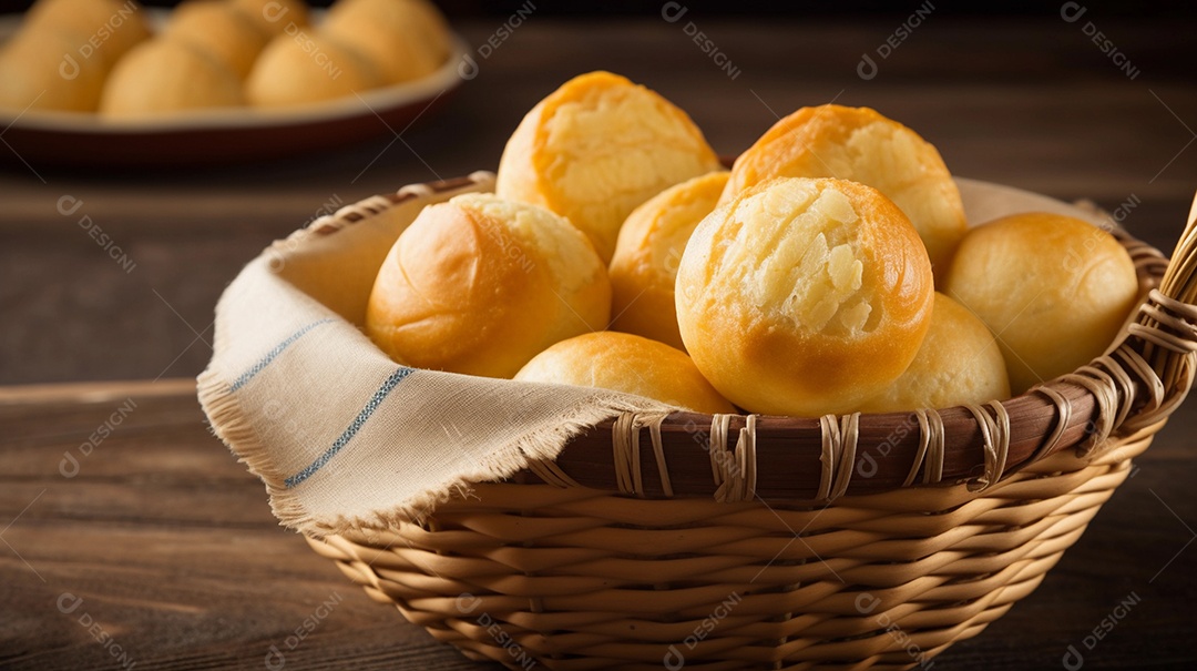Pão de queijo brasileiro ou pão de queijo, lanche tradicional do brasil