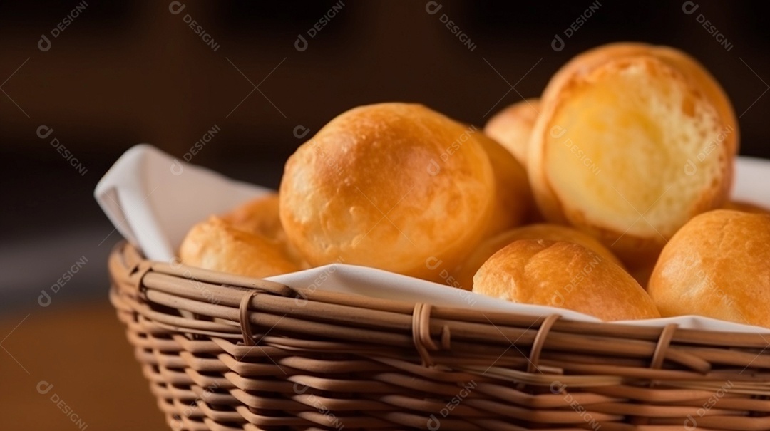 Pão de queijo brasileiro ou pão de queijo, lanche tradicional do brasil