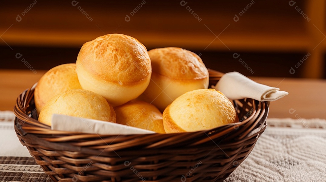 Pão de queijo brasileiro ou pão de queijo, lanche tradicional do brasil