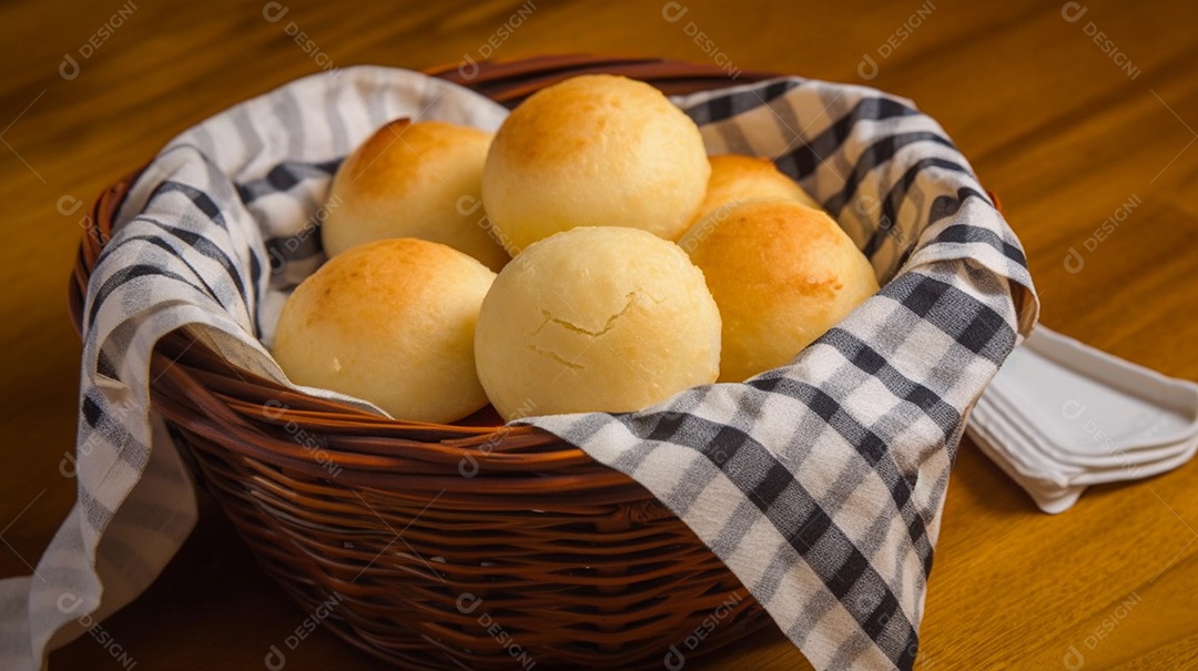 Pão de queijo brasileiro ou pão de queijo, lanche tradicional do brasil