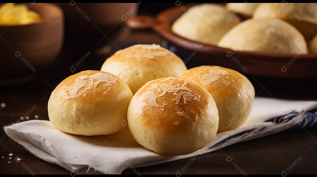 Pão de queijo brasileiro ou pão de queijo, tradicional brasileiro