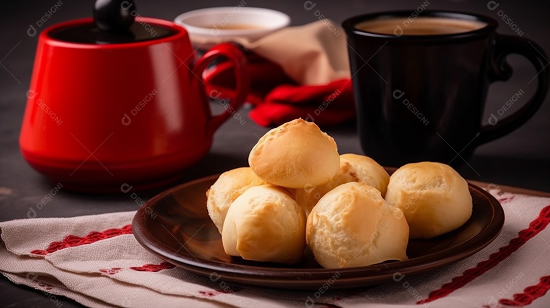 Pão de queijo brasileiro ou pão de queijo, tradicional brasileiro