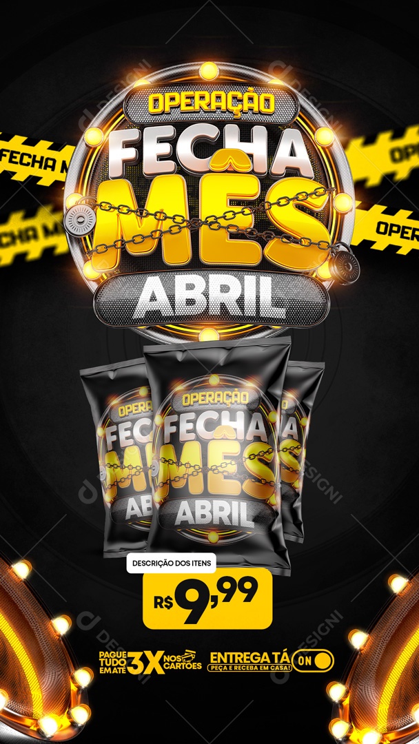 Story Operação Fecha Mês Abril Venha Conferir Social Media PSD Editável